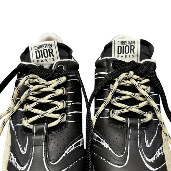 Christian Dior Black Calfskin D Sketch Sneaker Womens 9 - Picture 11 of 11
